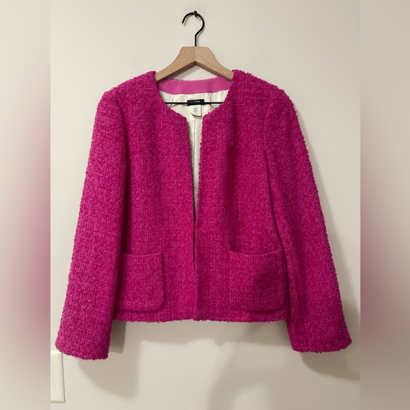 J. Crew Fuchsia Pink Wool Blend Career Blazer Size 8 - Picture 3 of 8
